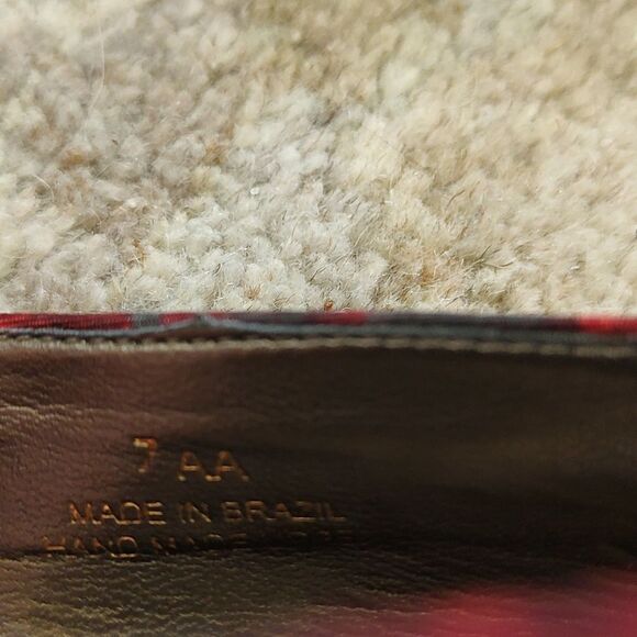 Talbot's Red Floral Bow Ballet Flats Size 7AA - Picture 9 of 10